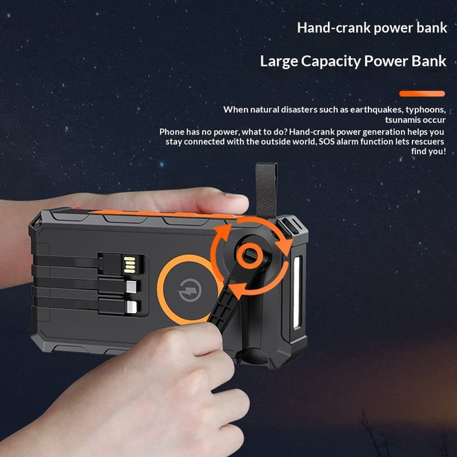 High Capacity Emergency Solar And Hand Crank Power Bank