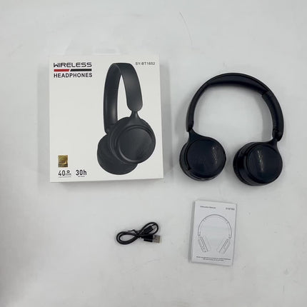 Retro Wireless Over-Ear Headphones 30h Battery Memory Foam Gaming Headset