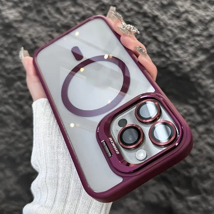 Invisible Bracket Transparent Phone Case With Cd Pattern