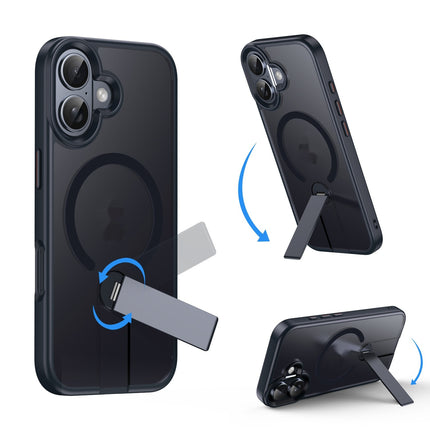 Magnetic Phone Case With A Straight Rotating Stand For Drop Protection