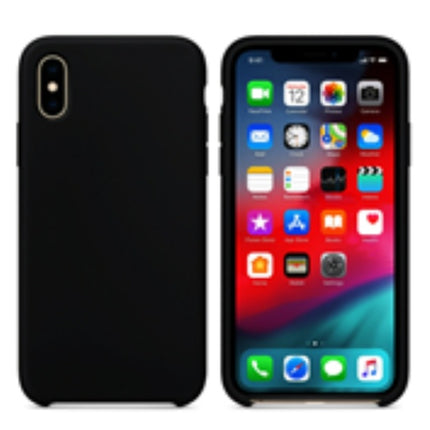 For Silicone Case 12 11 Pro X Xr Xs Max 8 7 6 Liquid Rubber Cover--black