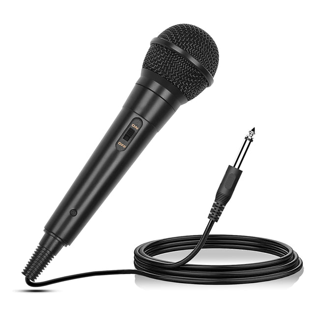 Dynamic Handheld Microphone with Cable 4m Cardioid Vocal Mic 6.35mm Jack