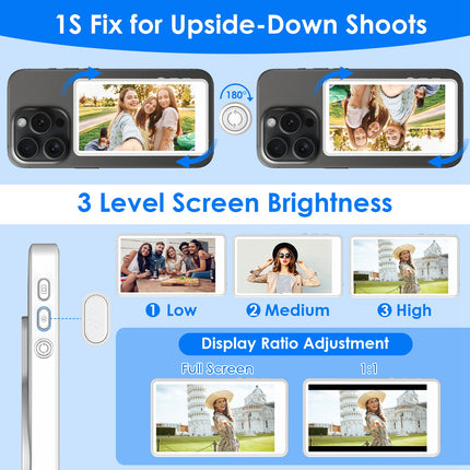 Vlog Selfie Monitor Screen Magnetic Rear Camera Phone