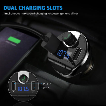 T20 Bluetooth FM Transmitter Car Hands-free MP3 USB Charger