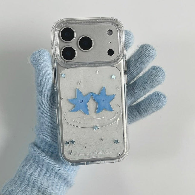Korean-Style Niche Fresh And Cute Blue Star Phone Case For