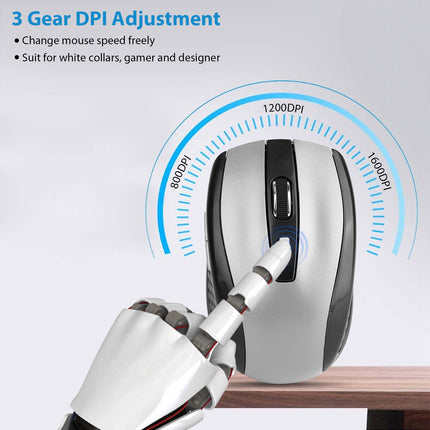 2.4G Wireless Gaming Mouse with 3 DPI Levels & 6 Buttons for PC Laptop