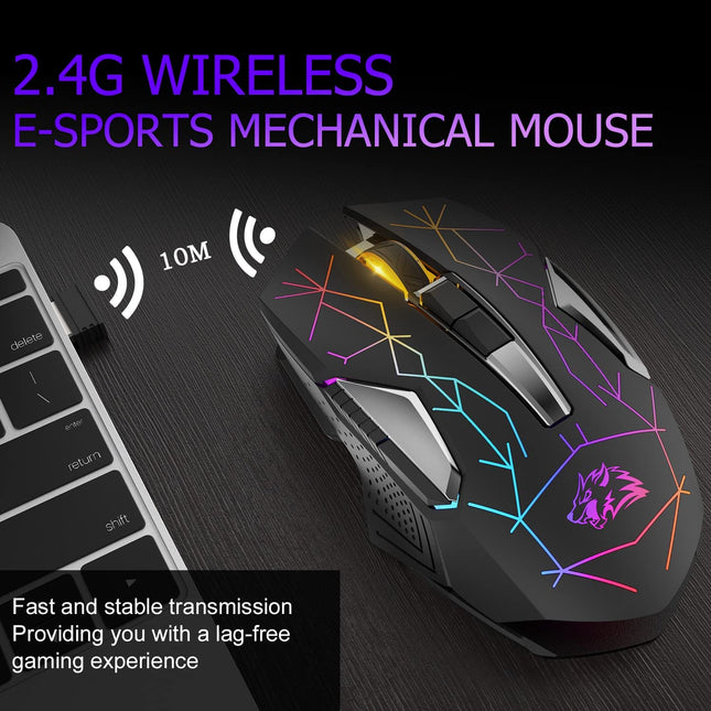 X18 Wireless Gaming Mouse 2.4G Rechargeable Silent USB Optical PC Laptop