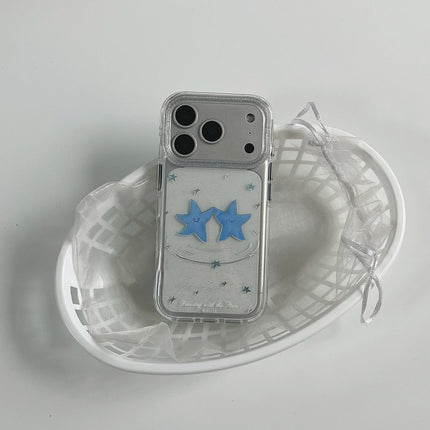 Korean-Style Niche Fresh And Cute Blue Star Phone Case For