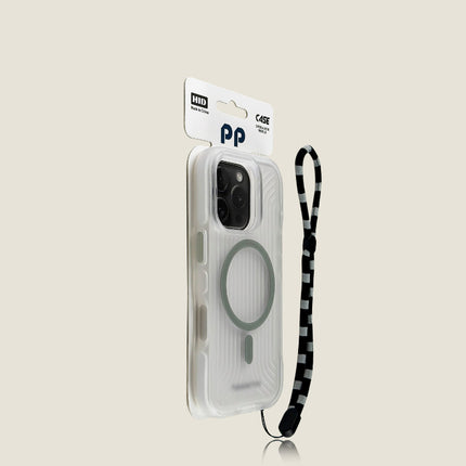 Black Matte Skin-Feel Striped Phone Case With Magnetic