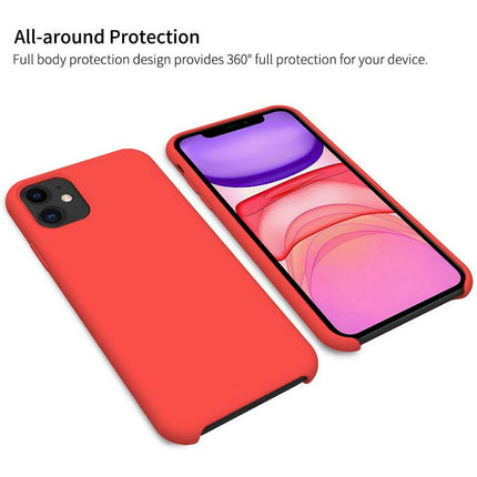 For Silicone Case 12 11 Pro X Xr Xs Max 8 7 6 Liquid Rubber Cover--plum