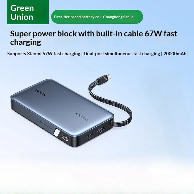 Ugreen 67w Super Power Bank With Built-in USB-C Cable