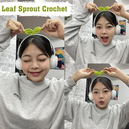 Cute Knitted Crochet Leaf Sprout,lucky Handmade Multi-functional Crochet Accesso