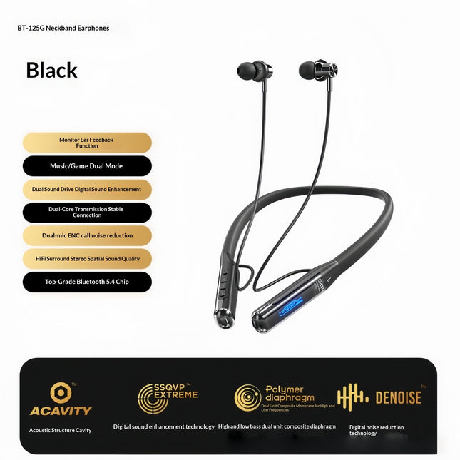 Wireless Neckband-style Multi-functional Stereo Smart Noise-canceling Sports Hea