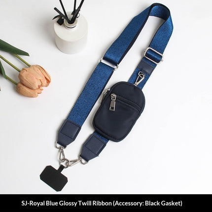 Detachable Twill Glossy Ribbon Phone Lanyard