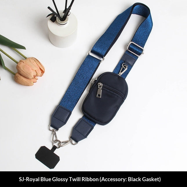 Detachable Twill Glossy Ribbon Phone Lanyard
