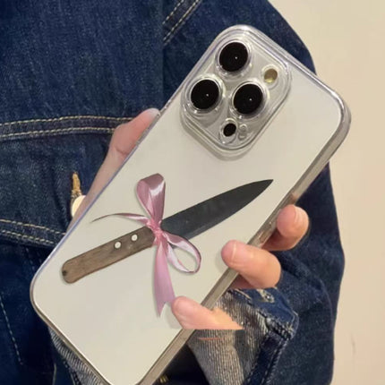 Transparent And Cute Bow-Shaped Fruit Knife Phone Case