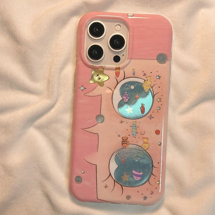 Trendy Half-Wrap Double-Layer Gold-Stamped Phone Case With
