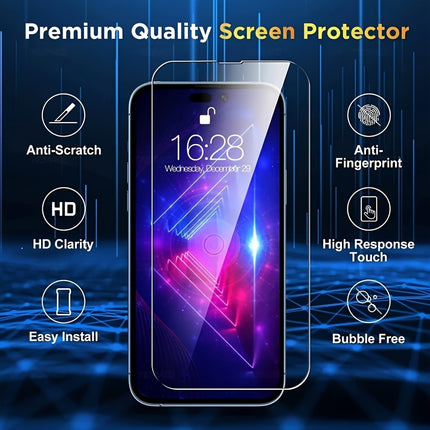 8-Pack HD Tempered Glass Screen Protector iPhone 14 15 16 17 Pro Max Plus Air