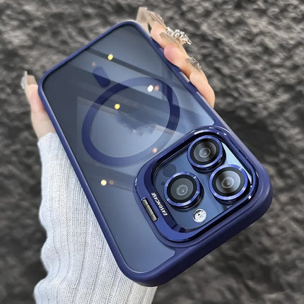 Invisible Bracket Transparent Phone Case With Cd Pattern