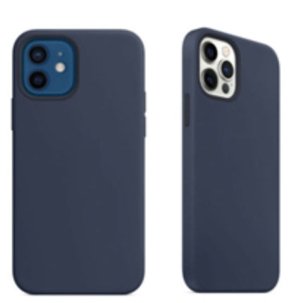 For Silicone Case 12 11 Pro X Xr Xs Max 8 7 6 Liquid Rubber Cover--dark Navy