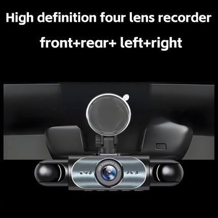 4-Lens Dash Cam HD with Rearview Camera - 360° Recording