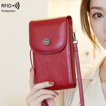 Anti-Magnetic Phone Bag Retro Wax Leather Phone Case