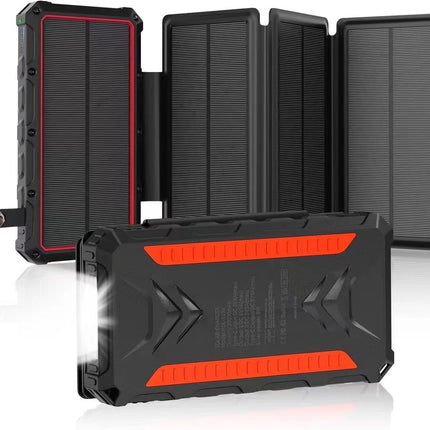 20,000mah Foldable Solar-powered Power Bank With Wireless Charging