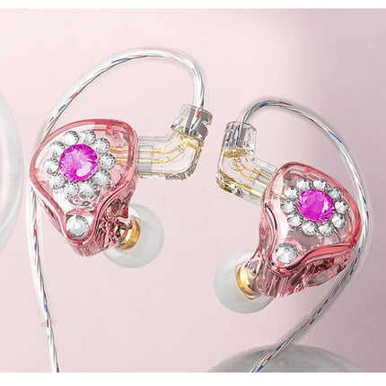 Private Model Q3pro Wired In-ear Music Headset Plug Diamond-embedded Singing Anc
