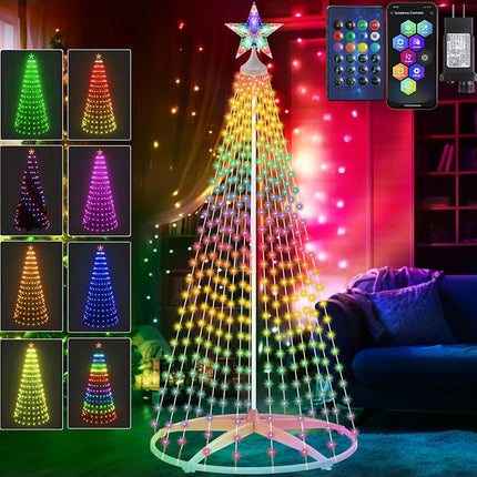 RGB Color-changing Conical Remote-controlled App-powered Indooroutdoor Tree Ligh