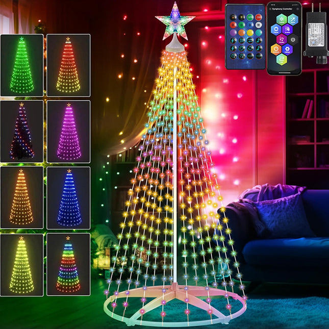 RGB Color-changing Conical Remote-controlled App-powered Indooroutdoor Tree Ligh