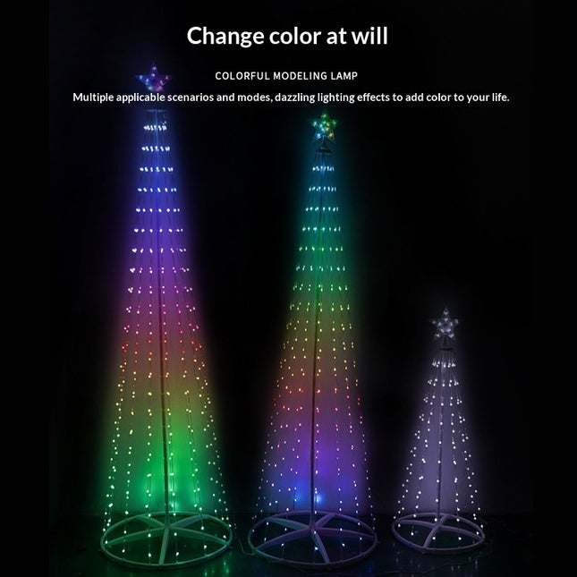 RGB Color-changing Conical Remote-controlled App-powered Indooroutdoor Tree Ligh