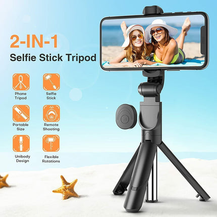 Bluetooth Selfie Tripod Telescopic Stick Remote Monopod