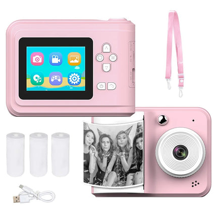 Kids Instant Print Digital Camera HD 1080P with 3 Paper Rolls
