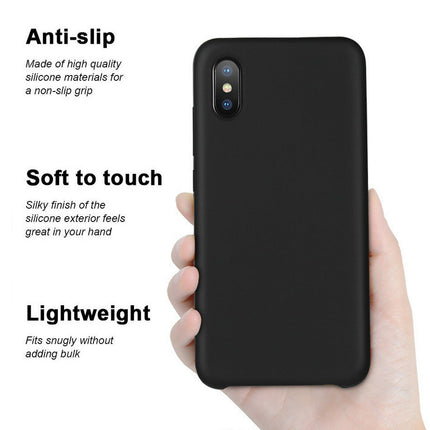 For Silicone Case 12 11 Pro X Xr Xs Max 8 7 6 Liquid Rubber Cover--purple