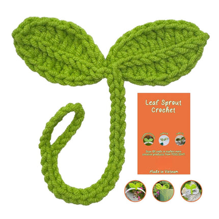 Cute Knitted Crochet Leaf Sprout,lucky Handmade Multi-functional Crochet Accesso