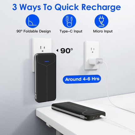 mAh Power Bank Portable Charger With Us Plug 2 Built-In