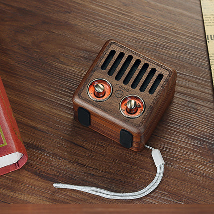 Retro Bluetooth Speaker Wood with Radio & USB - 800mAh Battery