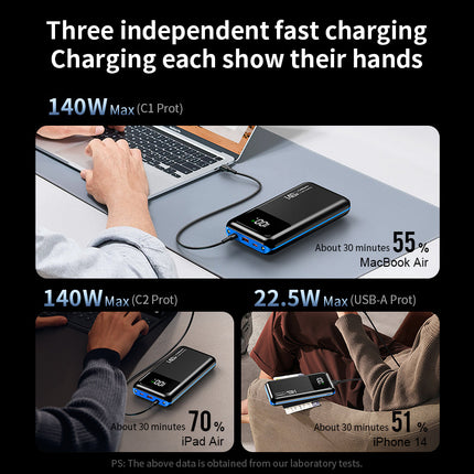 PD 140w Laptop Power Bank With 25000 Mah And Fast Charging