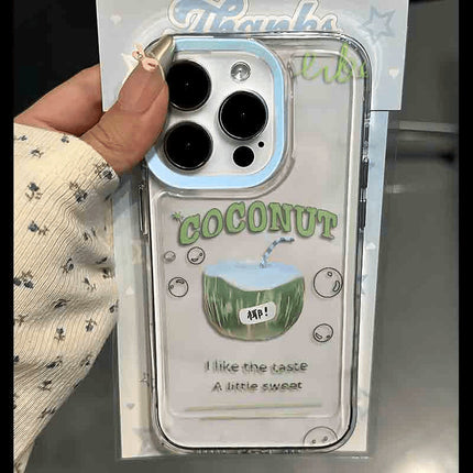 Creative English Coconut Print Silicone Phone Case