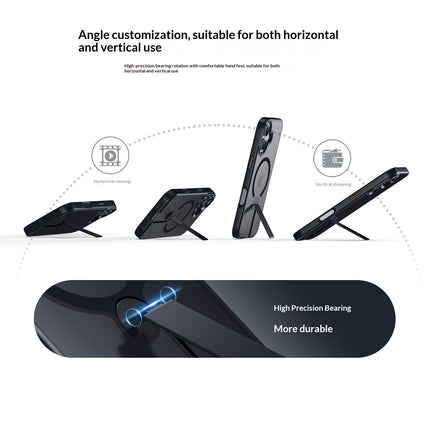 Magnetic Phone Case With A Straight Rotating Stand For Drop Protection