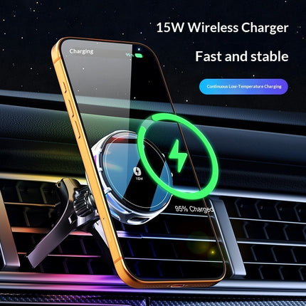 W Wireless Charging Magnetic Car Phone Mount With Mirror