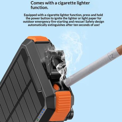 Outdoor Power Bank With Foldable Hand-crank Solar Charger