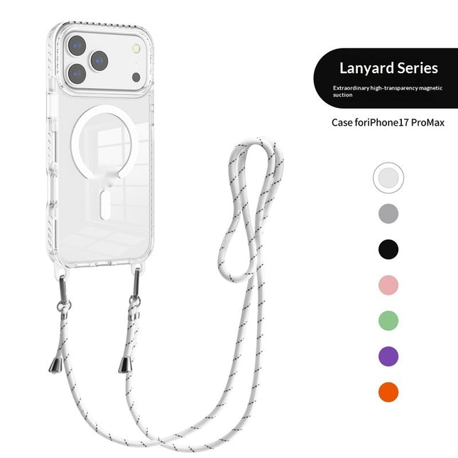 Pro Max Transparent Magnetic Case With A Crossbody Lanyard