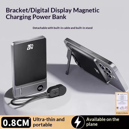 Ultra-thin Wireless Magnetic Fast Charger With 15w Power Bank Dual Pop-up Displa