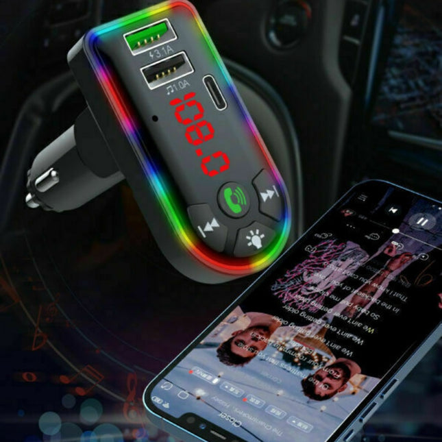 Bluetooth 5.0 FM Transmitter Car MP3 Player 3.1A Fast Charger