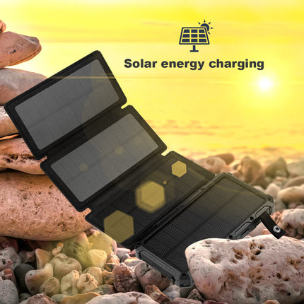 20,000mah Foldable Solar-powered Power Bank With Wireless Charging