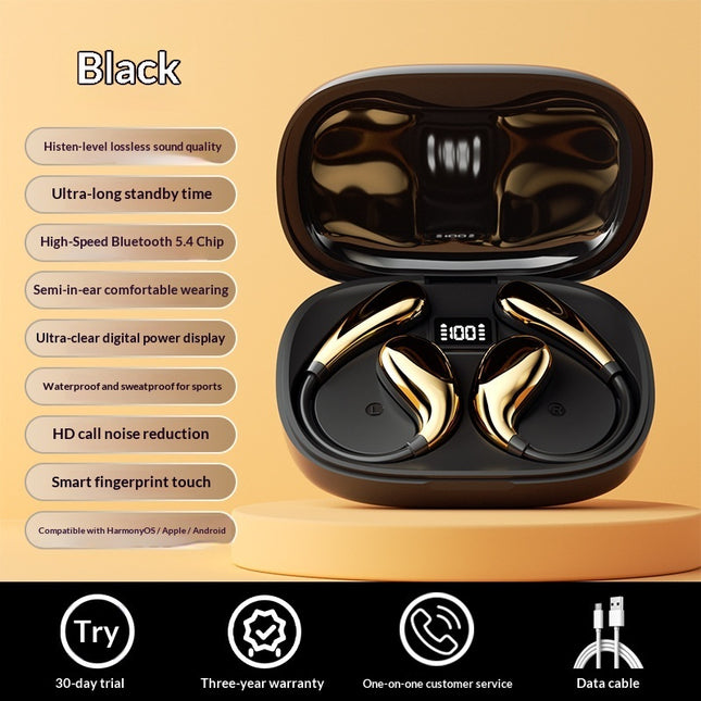 Noise-canceling Wireless High-fidelity Sports Bluetooth Earbuds With Long Batter