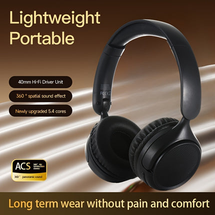 Retro Wireless Over-Ear Headphones 30h Battery Memory Foam Gaming Headset