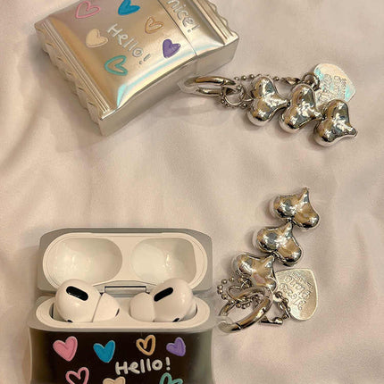 Simple Heart-Shaped Silver Phone Case