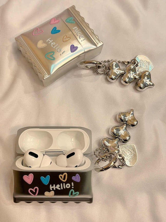 Simple Heart-Shaped Silver Phone Case